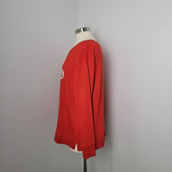 Jane and Delancey Red Festive Holiday Christmas Gingerbread Man Sweatshirt Large - Picture 6 of 11